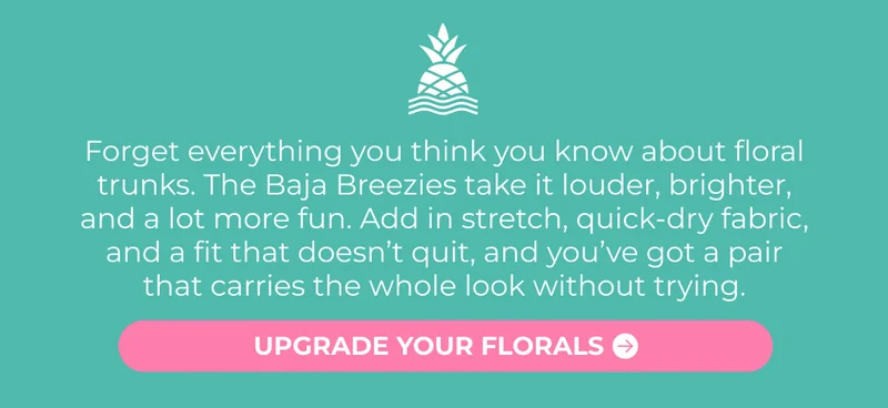 Forget everything you think you know about floral trunks. The Baja Breezies take it louder, brighter, and a lot more fun. Add in stretch, quick-dry fabric, and a fit that doesn’t quit, and you’ve got a pair that carries the whole look without trying.