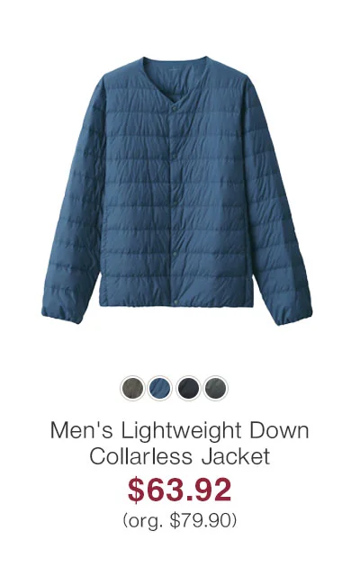 Shop Men's Lightweight Down Collarless Jacket