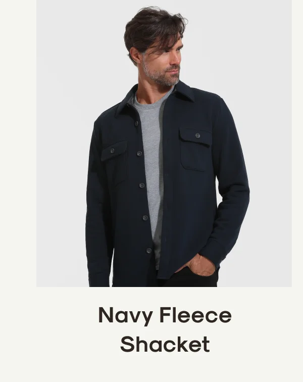Navy Fleece Shacket