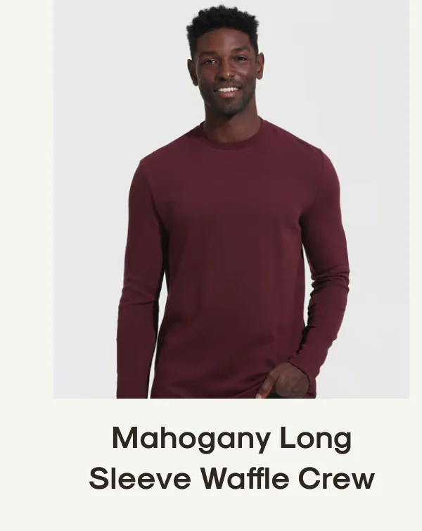 Mahogany Long Sleeve Waffle Crew