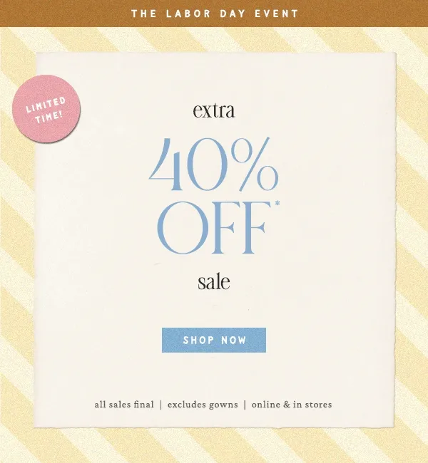 Limited Time! extra 40% Off * sale