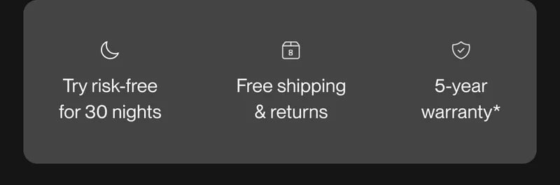 Try risk-free for 30 nights, free shipping & returns, 5-year warranty*