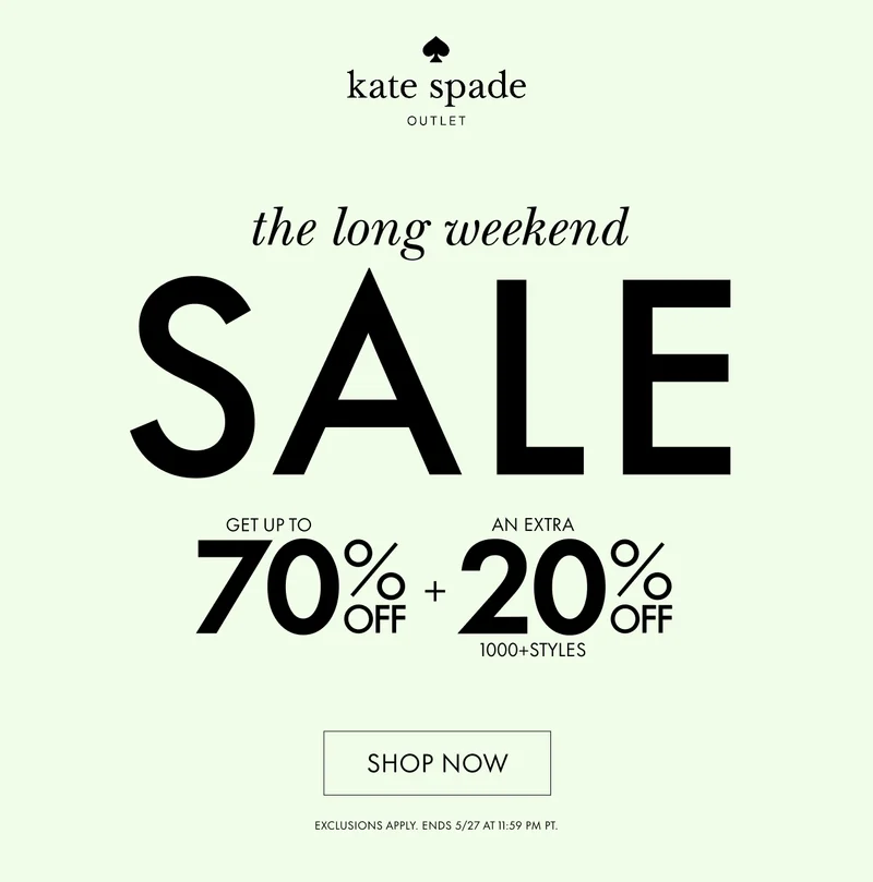 the long weekend SALE. Get up to 70% Off + an extra 20% Off 1000+ styles. SHOP NOW