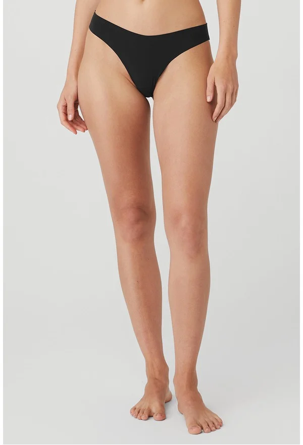 Airbrush Invisible Thong - Black - Black / XL
