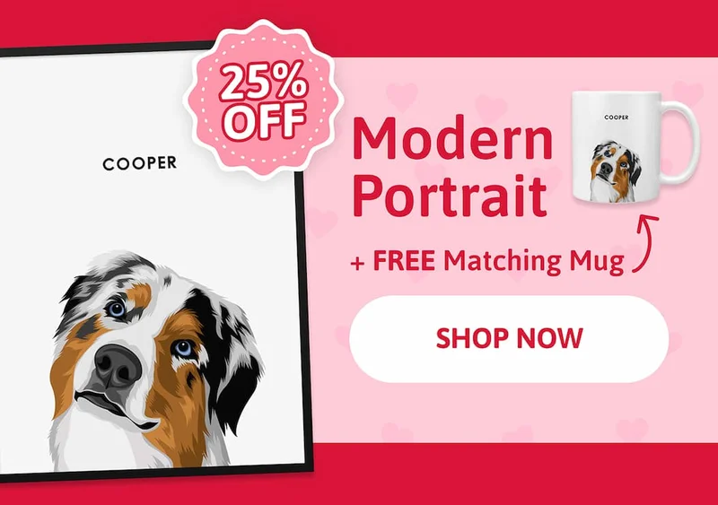 Modern Pet Portrait + FREE Mug