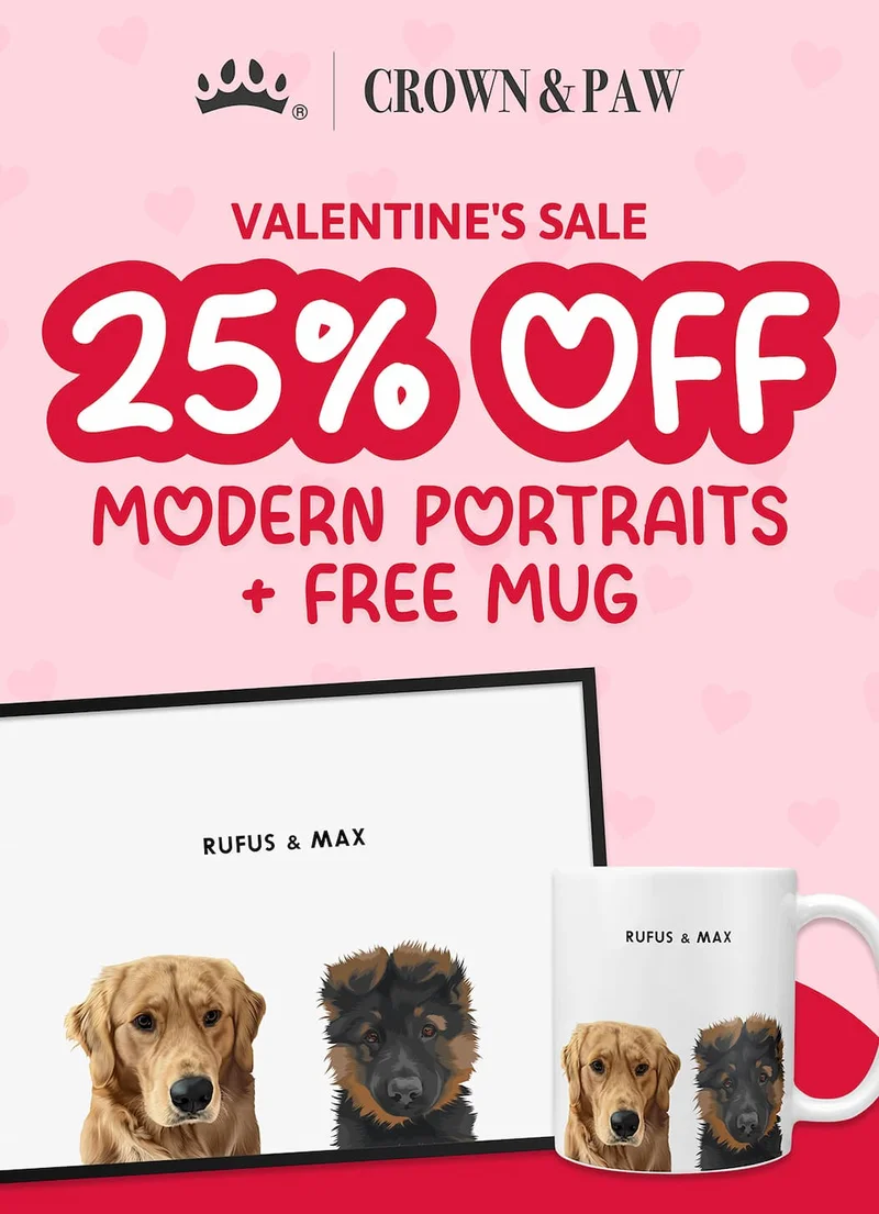 Valentine's Sale | 25% Off Modern Portraits + FREE Mug