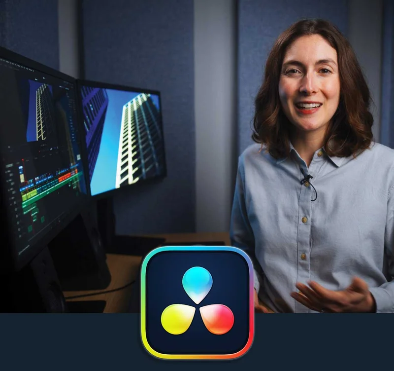 Image of instructor and the Davinci Logo