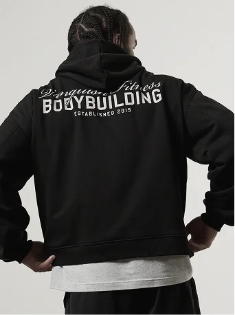 Vanquish Bodybuilding Black Oversized Boxy Pullover Hoodie