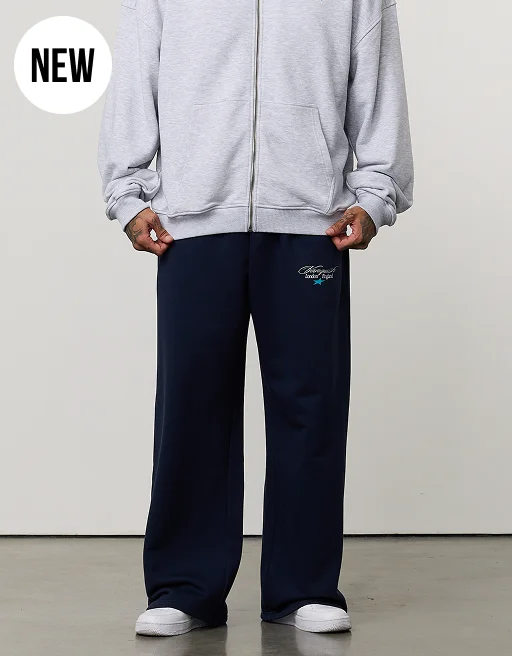 ACONITE BLUE OVERSIZED STRAIGHT LEG SWEATPANTS