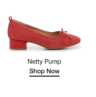 A side view of the Netty Pump in Cranberry suede. Shop Now.
