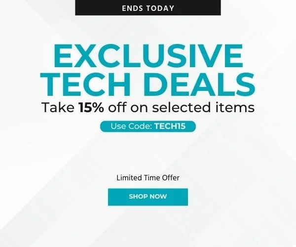 ENDS TODAY Exclusive Tech Deals Take 15% off on selected items Use Code: TECH15 Limited Time Offer Shop Now