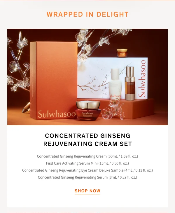 20% Off Holiday Sets and select products Concentrated Ginseng Rejuvenating Cream Set