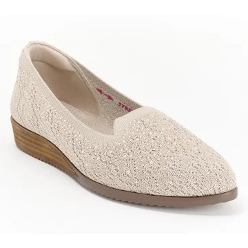 Skechers Cleo Sawdust Sparkle Knit Skimmers - Twinkle
