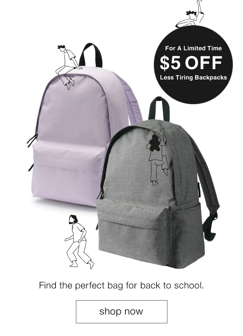 Shop Our Backpacks $5 Off Online!