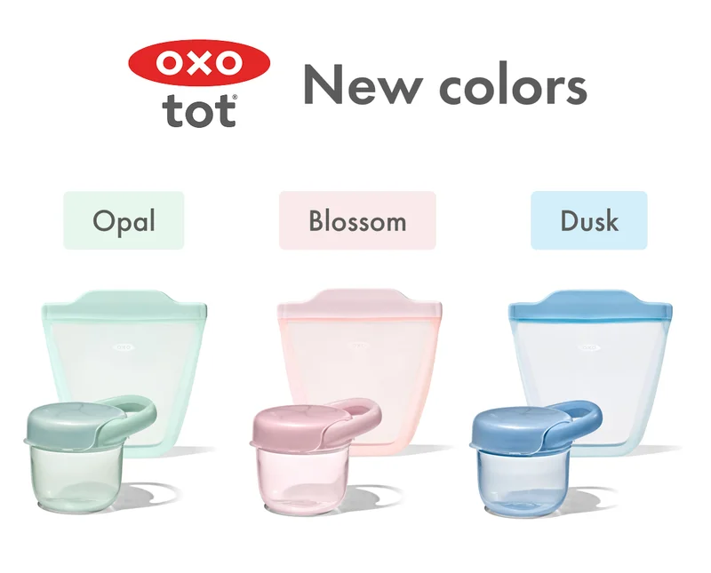 OXO tot® New colors. Opal. Blossom. Dusk.
