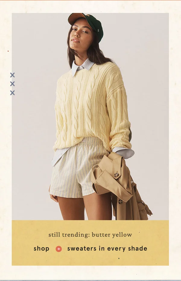still trending: butter yellow, shop sweaters in every shade