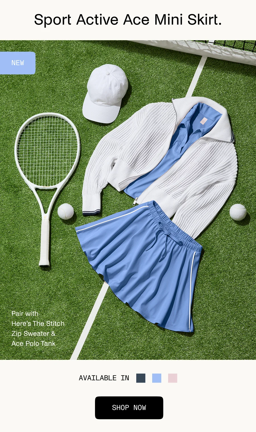 Sport Active Drawcord Mini Skirt in Wild Flower Blue