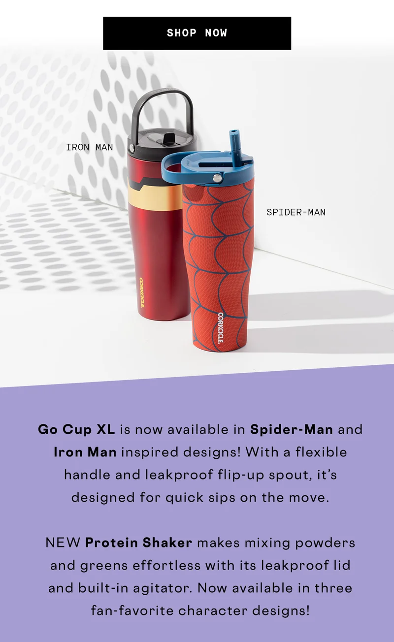 NEW Marvel Go Cup XL and Protein Shaker
