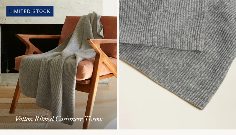 Vallon Ribbed Cashmere Throw