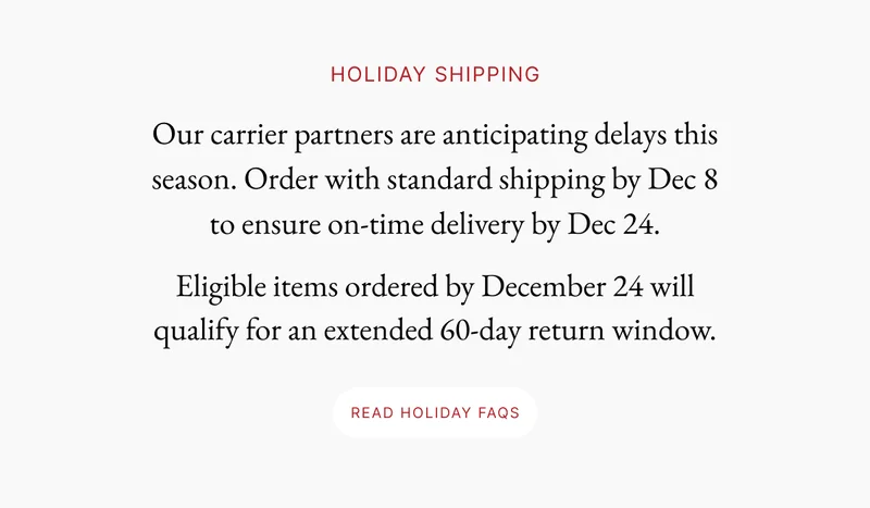 Holiday Shipping
