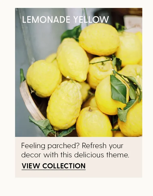 Lemonade Yellow | Feeling parched? Refresh your decor with this delicious theme. | View Collection