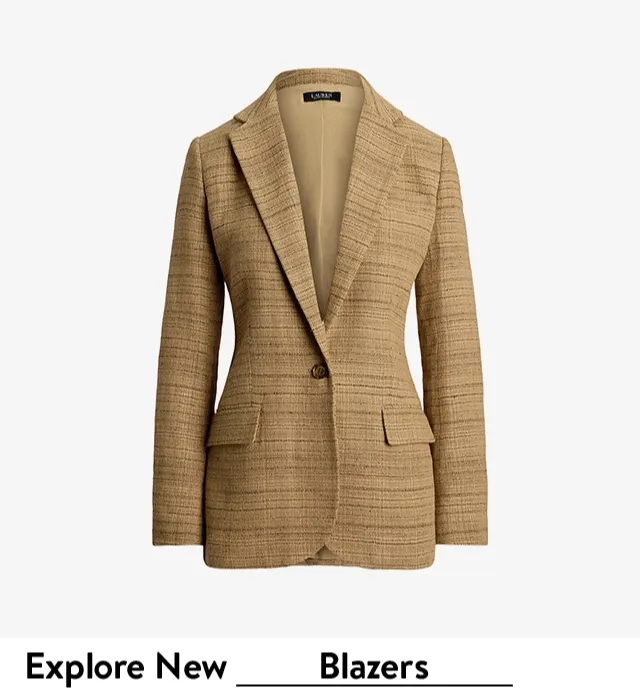 A variety of transitional outerwear, including a utility jacket, suede coat, quilted jacket and blazer.