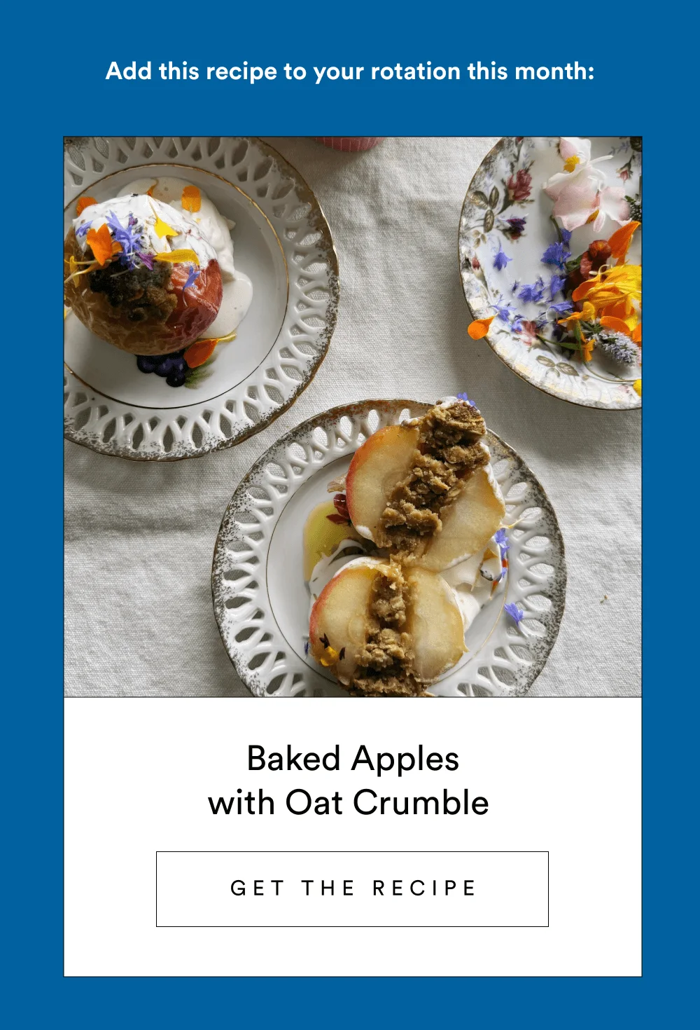 Baked Apples with Oat Crumble  [ Get the Recipe ]