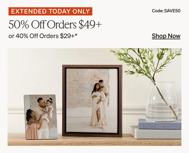 50% Off Orders $49+, 40% Off Orders $29+