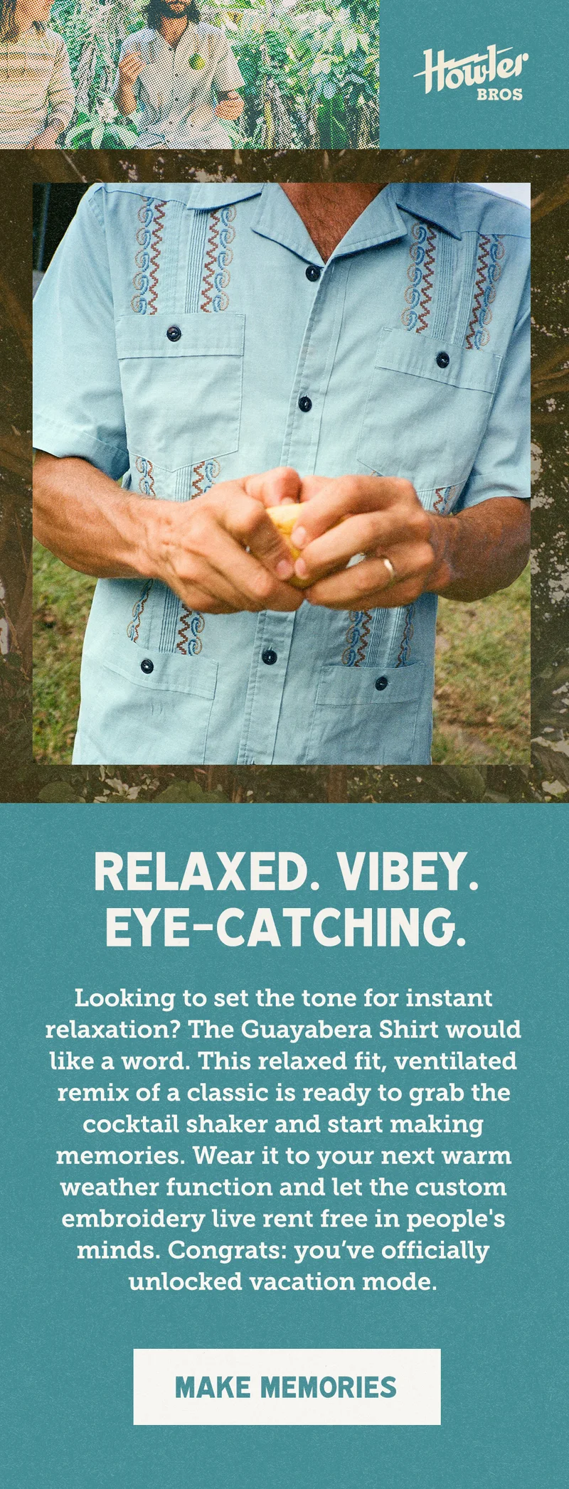 Looking to set the tone for instant relaxation? The Guayabera Shirt would like a word. This relaxed fit, ventilated remix of a classic is ready to grab the cocktail shaker and start making memories. Wear it to your next warm weather function and enjoy the magic of 4-way stretch while its custom embroidery lives rent free in people’s minds. Congrats: you’ve officially unlocked vacation mode.