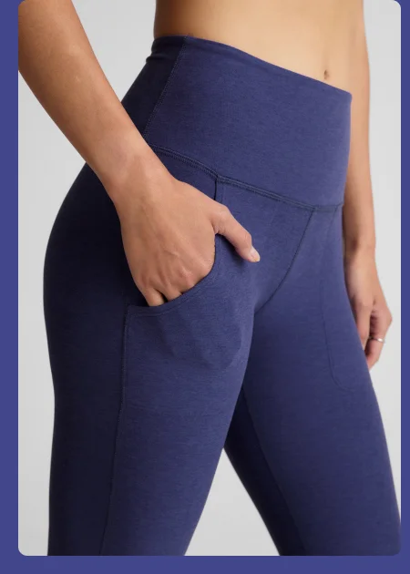 Spacedye High Waisted Practice Pocket Bootcut Pant in Eternal Blue Heather