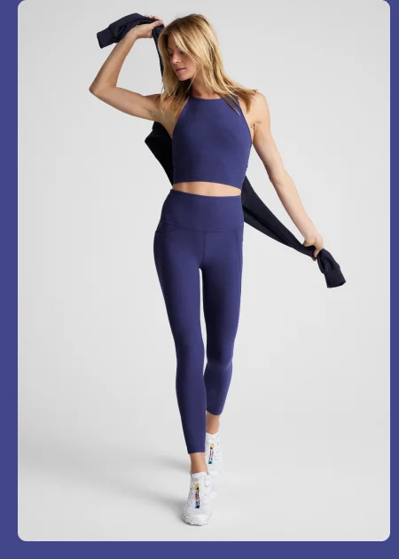 Spacedye Refocus Cropped Tank in Eternal Blue Heather