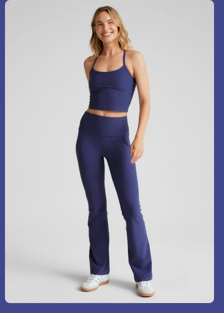 Spacedye Slim Racerback Cropped Tank in Eternal Blue Heather