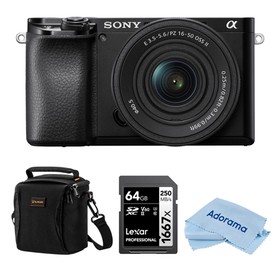 Sony Alpha a6100 Mirrorless Camera with 16-50mm f/3.5-5.6 Lens & Included Value