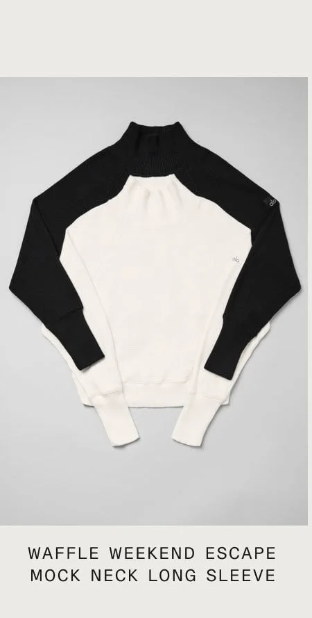WAFFLE WEEKEND ESCAPE MOCK NECK LONG SLEEVE