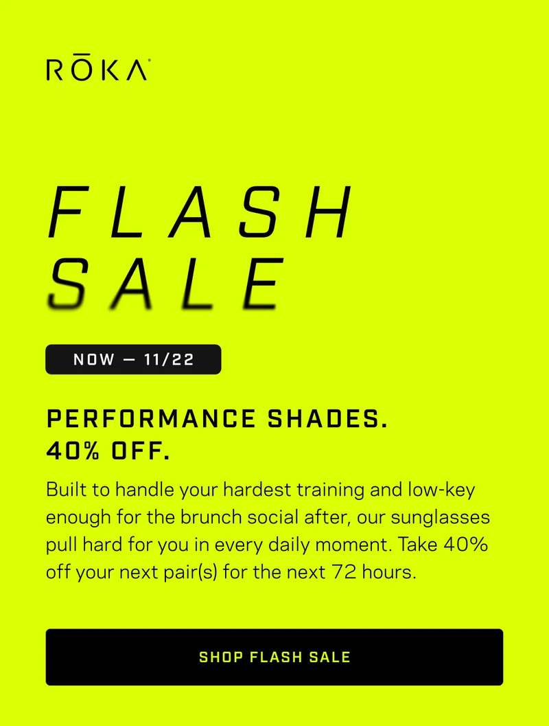 SHOP ROKA BLACK FRIDAY SALE 2025