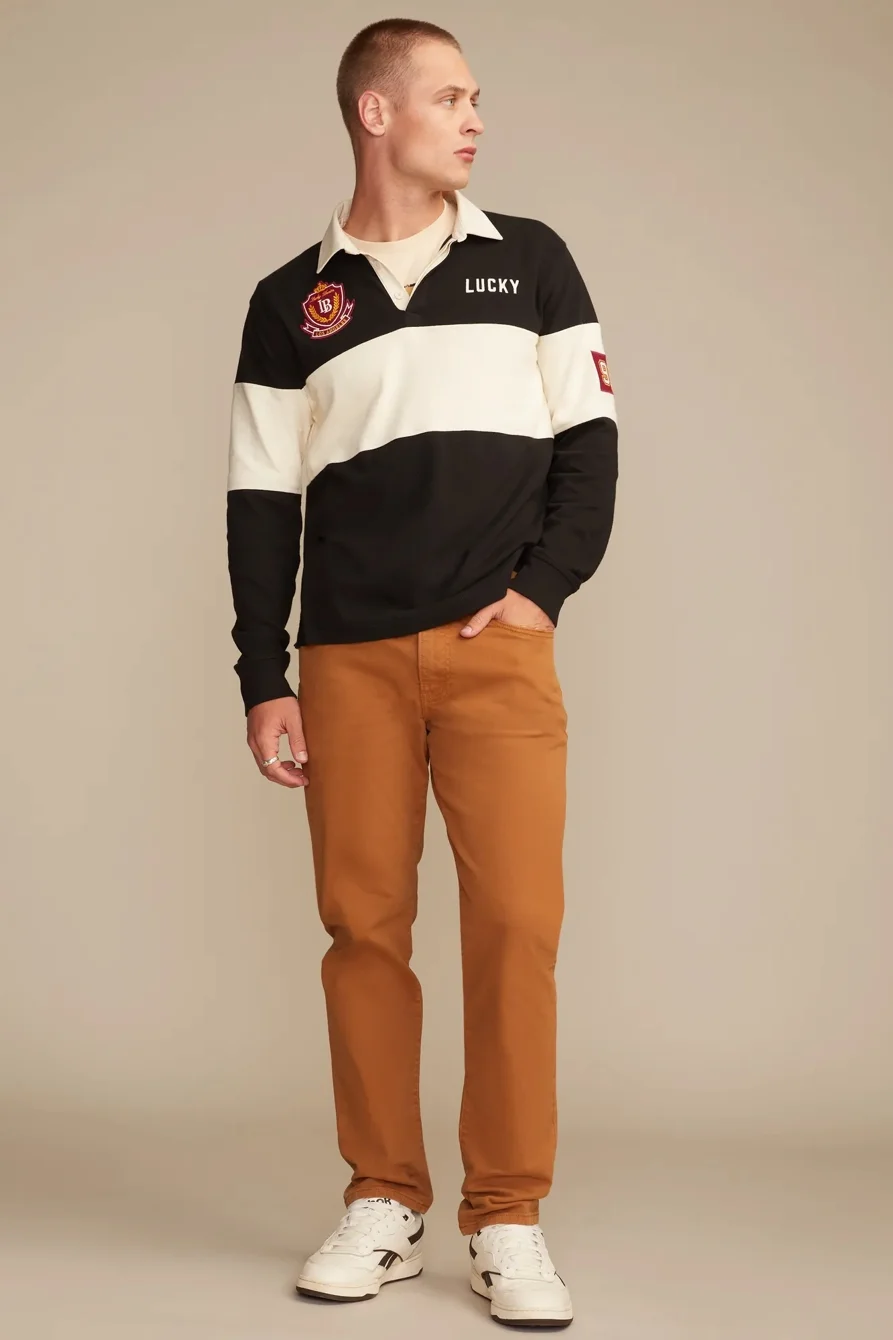 Image of Lucky Brand 410 Athletic Straight - Men's Pants Denim Straight Leg Jeans in Fawn