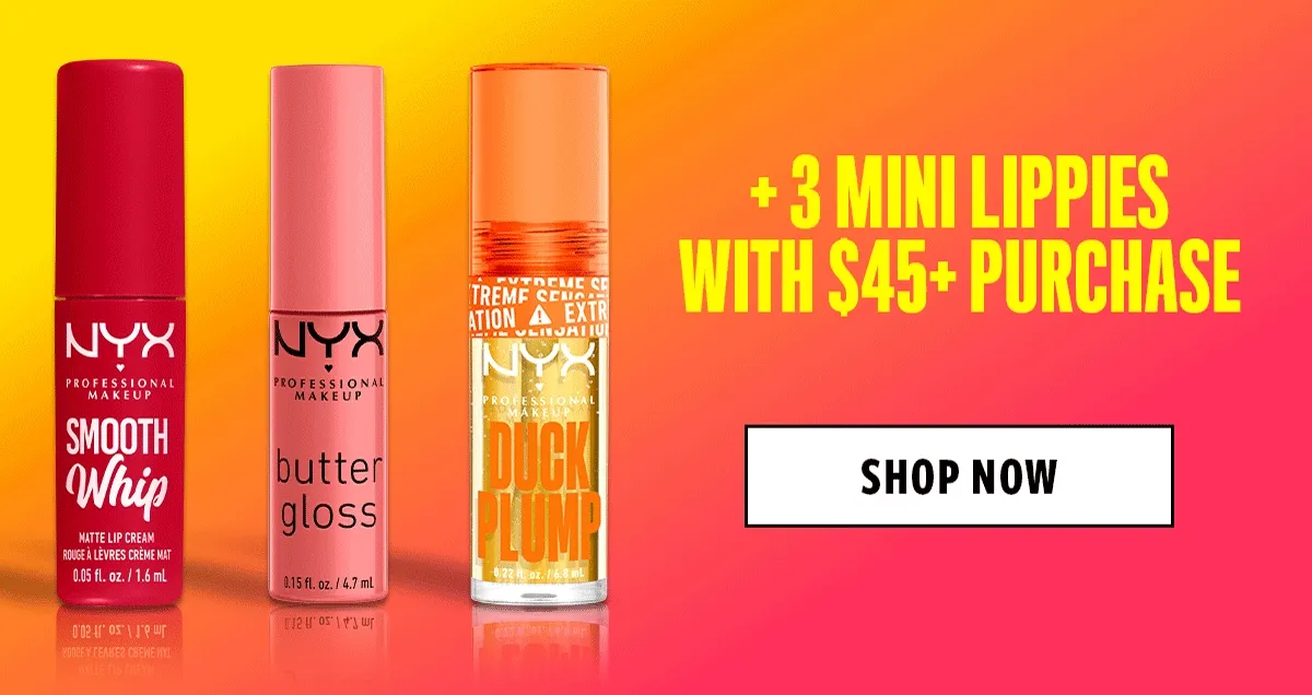 3 mini lippies with $45+ purchase
