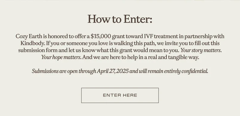 National Infertility Awareness Week - we're offering a $15000 grant toward fertility treatment with Kindbody. Enter your submissions! National Infertility Awareness Week - we're offering a $15000 grant toward fertility treatment with Kindbody. Enter your submissions!