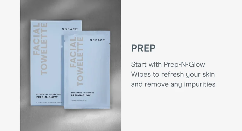 Prep - Start with Prep-N-Glow Wipes to refresh your skin and remove any impurities