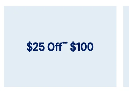 $25 off $100
