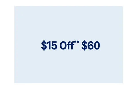 $15 off $60