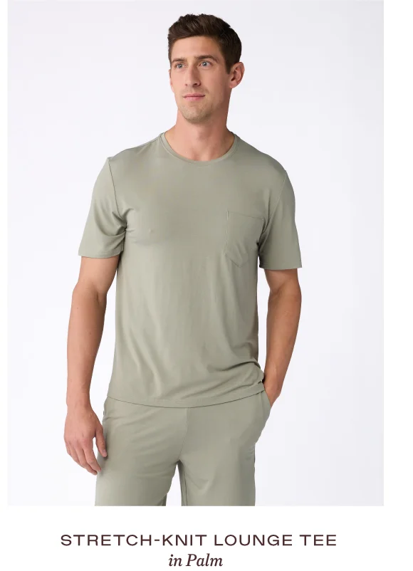 Stretch-Knit Lounge Tee in Palm Stretch-Knit Lounge Tee in Palm