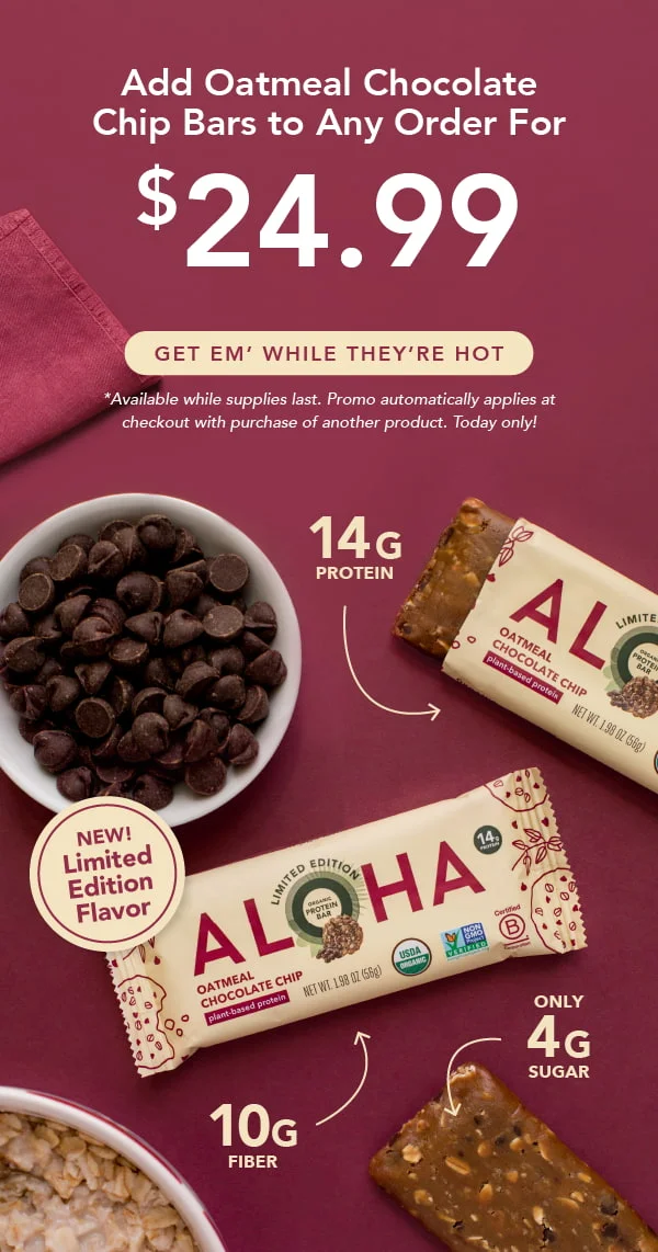 Add Oatmeal Chocolate Chip bars to any order for $24.99