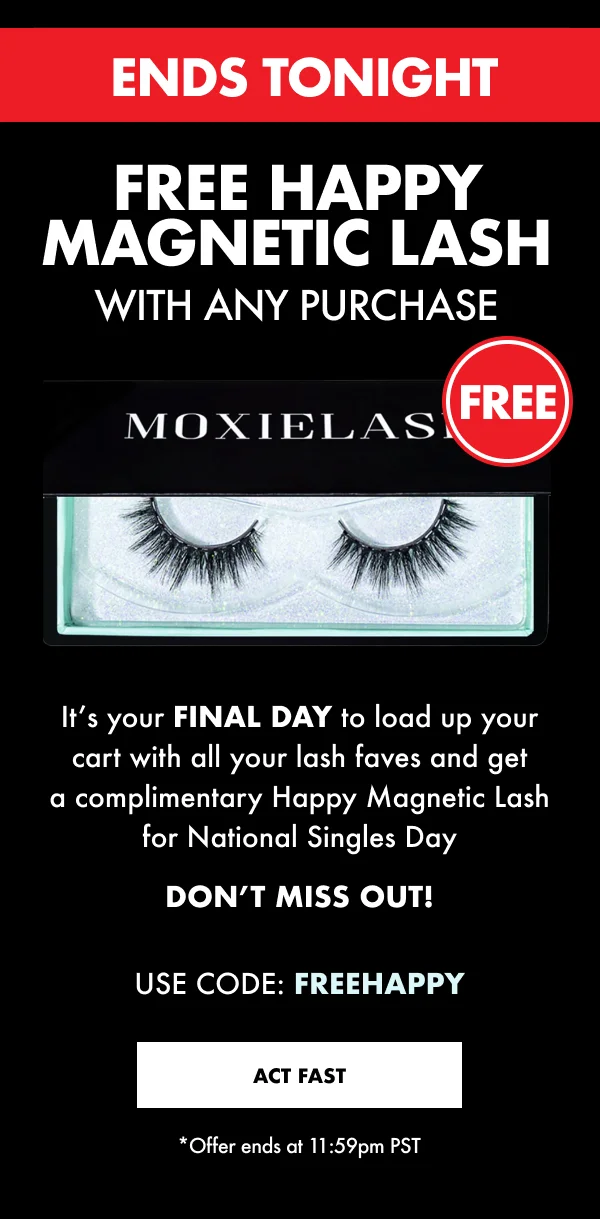 ENDS TONIGHT! FREE Happy Magnetic Lash with any purchase