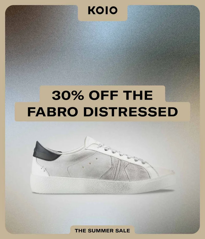 Koio–30% off the Fabro Distressed. The Summer Sale
