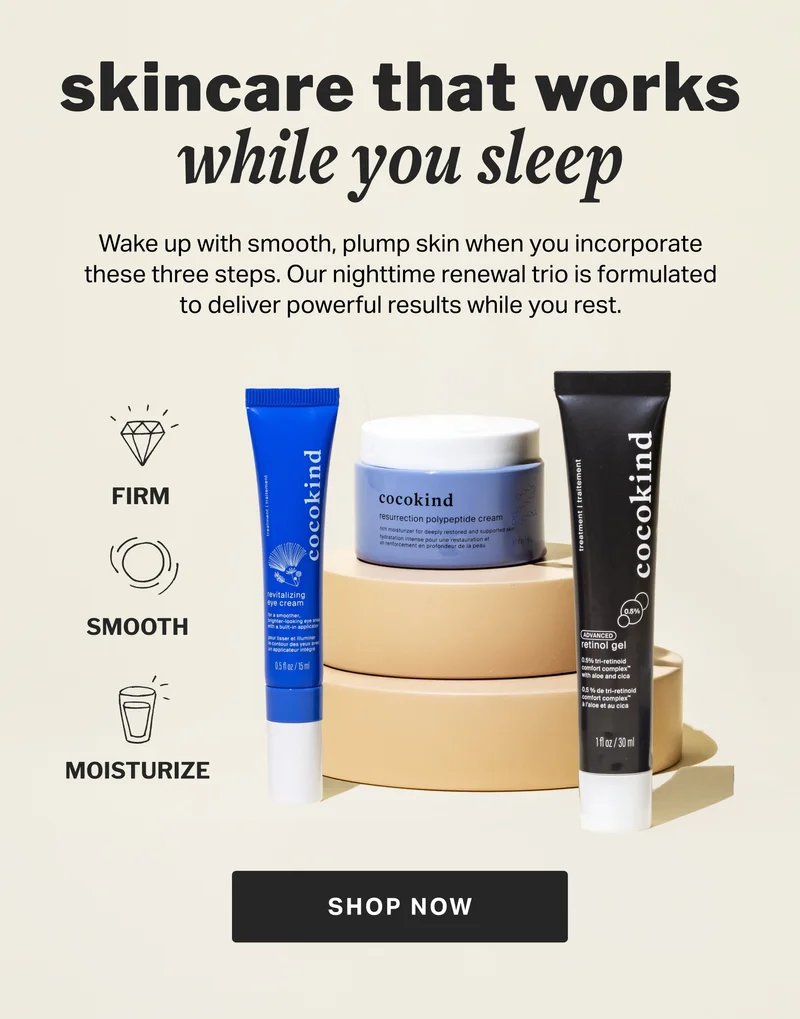 skincare that works while you sleep - shop the nighttime renewal trio