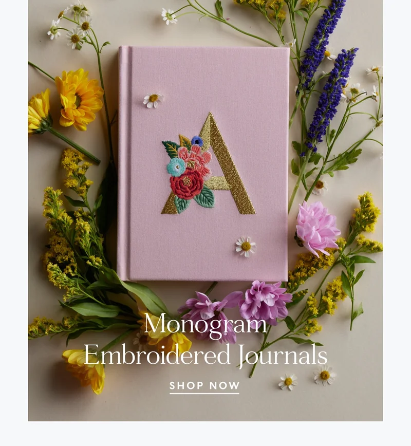 Monogram Embroidered Journals
