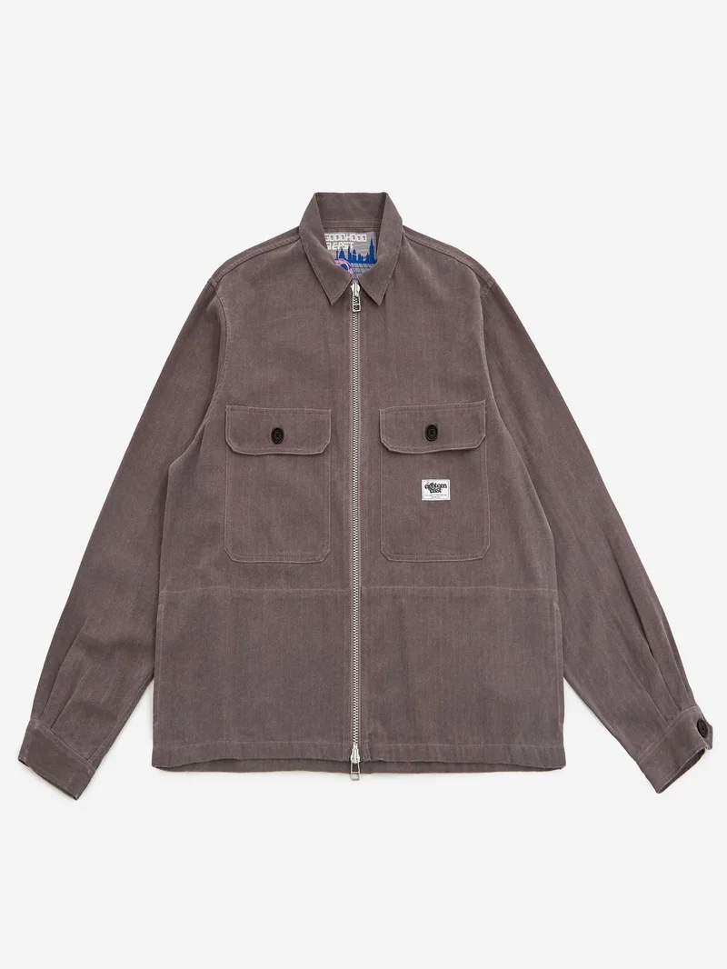 Image of 18 East x Goodhood Full Zip Caleb Shirt - Mauve