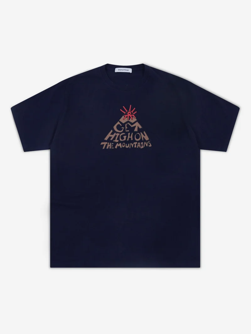 Image of District Vision Mountains Vintage Tee - Navy