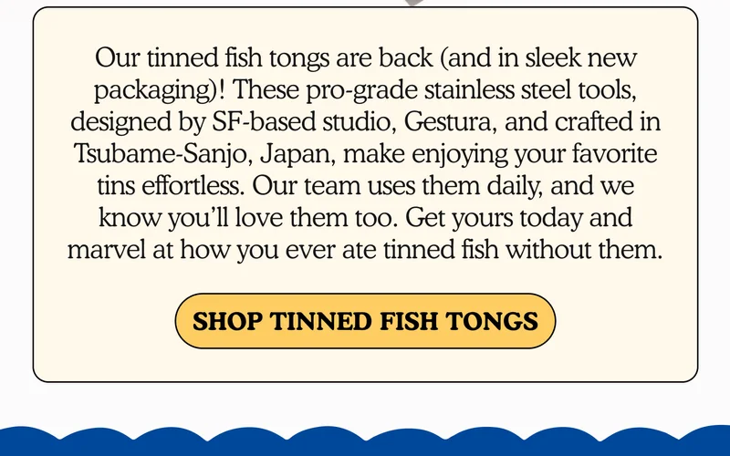 shop our tinned fish tongs